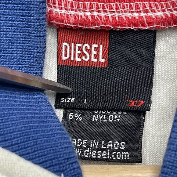 Diesel L Off White Red & Blue Zip-Up Jacket For Women - Picture 3 of 7